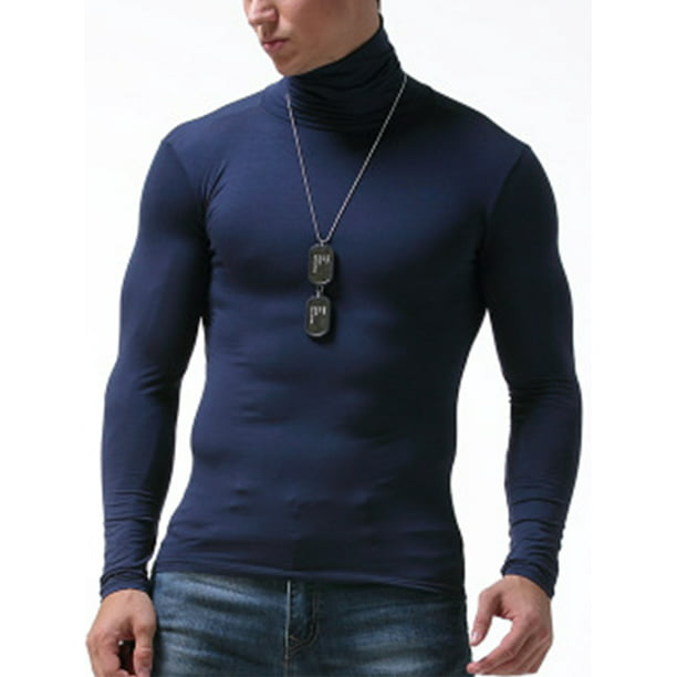 xtsrkbg Mens Casual Basic High Neck Slim Fit Pullover Thermal Sweaters 